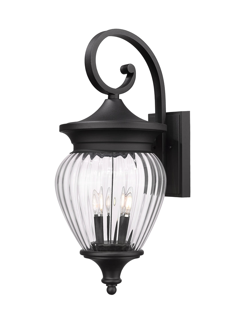 Davina 4 Light 12" Outdoor Wall Light in Black