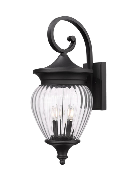 Davina 4 Light 12" Outdoor Wall Light in Black