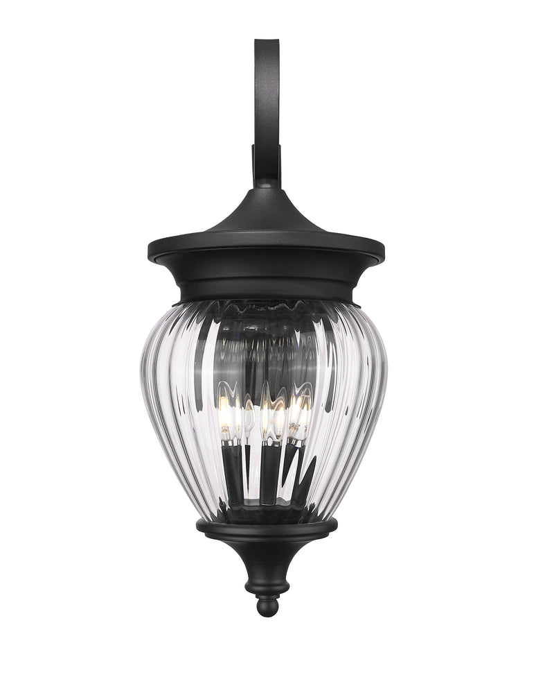 Davina 4 Light 12" Outdoor Wall Light in Black