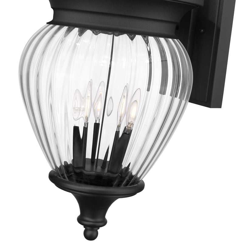 Davina 4 Light 12" Outdoor Wall Light in Black