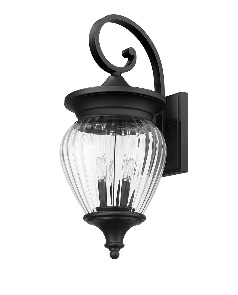 Davina 4 Light 12" Outdoor Wall Light in Black