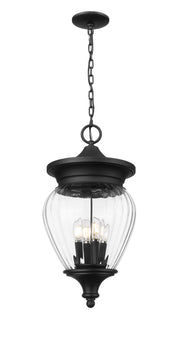 Davina 4 Light 12" Outdoor Chain Mount Ceiling Fixture in Black