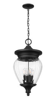 Davina 4 Light 12" Outdoor Chain Mount Ceiling Fixture in Black