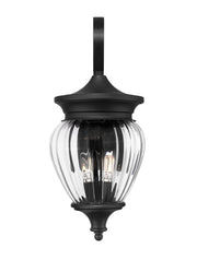 Davina 3 Light 9" Outdoor Wall Light in Black