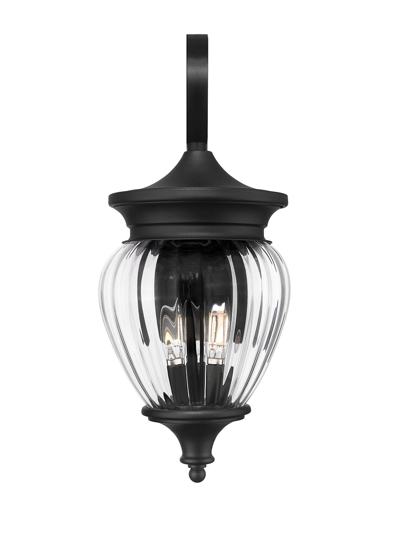 Davina 3 Light 9" Outdoor Wall Light in Black