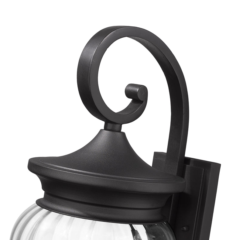 Davina 3 Light 9" Outdoor Wall Light in Black