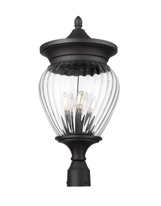 Davina 4 Light 12" Outdoor Post Mount Fixture in Black, Post Top Only