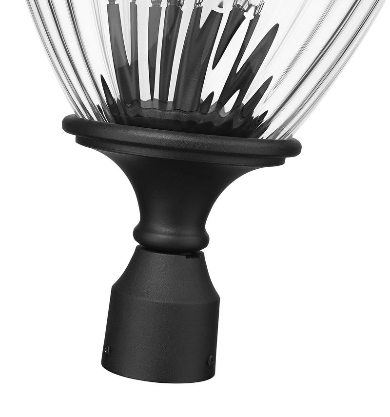 Davina 4 Light 12" Outdoor Post Mount Fixture in Black, Post Top Only