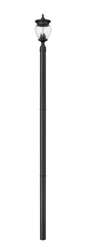 Davina 3 Light 9" Outdoor Post Mount Fixture in Black, 97" Straight Post