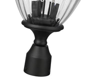 Davina 3 Light 9" Outdoor Post Mount Fixture in Black, Post Top Only