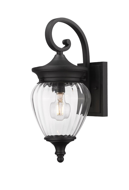 Davina 1 Light 7" Outdoor Wall Light in Black