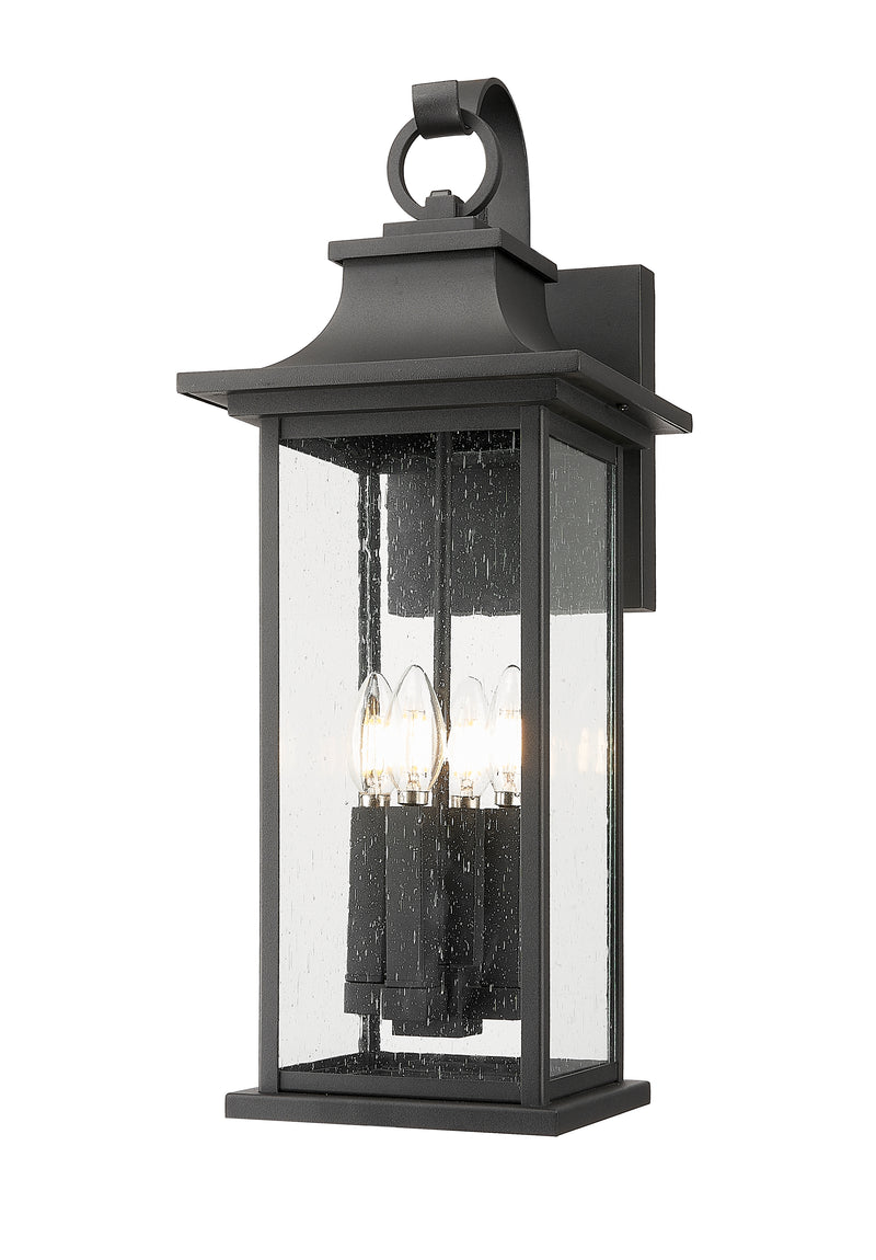 Tiberius 4 Light 9" Outdoor Wall Light in Black