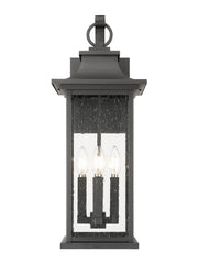 Tiberius 4 Light 9" Outdoor Wall Light in Black