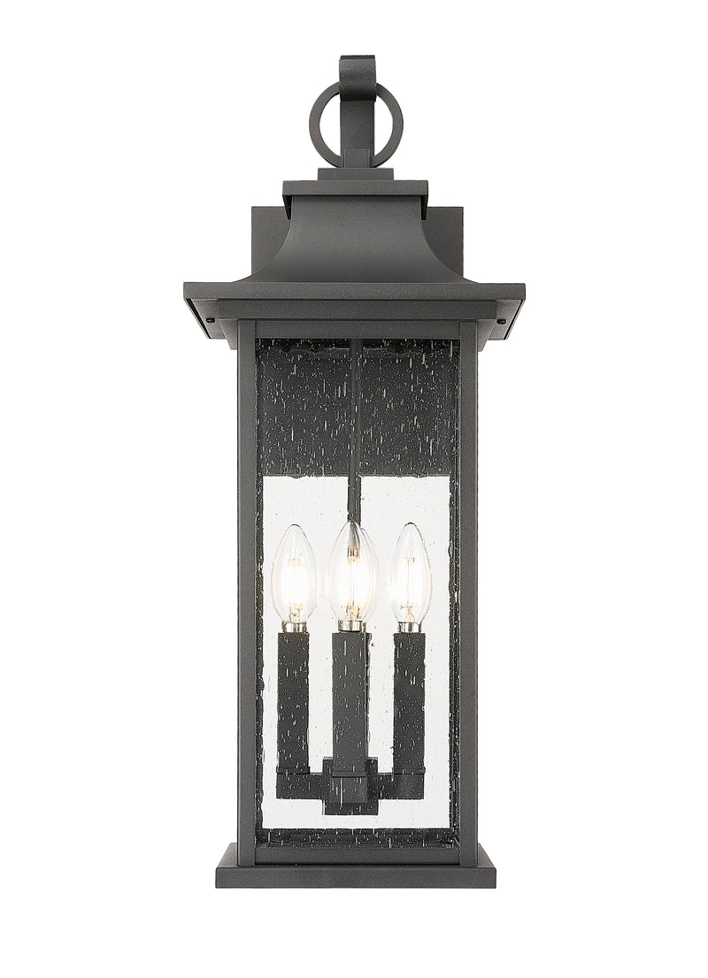 Tiberius 4 Light 9" Outdoor Wall Light in Black