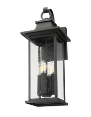 Tiberius 4 Light 9" Outdoor Wall Light in Black
