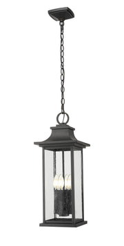 Tiberius 4 Light 9" Outdoor Chain Mount Ceiling Fixture in Black