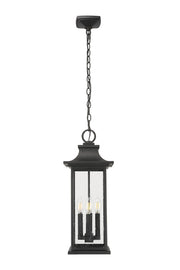 Tiberius 4 Light 9" Outdoor Chain Mount Ceiling Fixture in Black