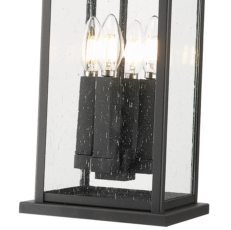 Tiberius 4 Light 9" Outdoor Chain Mount Ceiling Fixture in Black