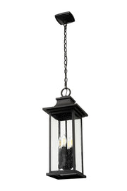 Tiberius 4 Light 9" Outdoor Chain Mount Ceiling Fixture in Black