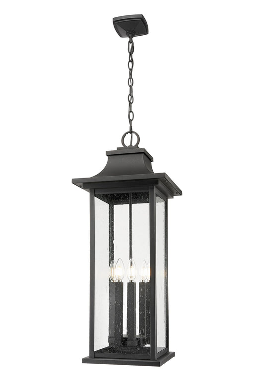 Tiberius 6 Light 12" Outdoor Chain Mount Ceiling Fixture in Black