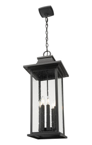 Tiberius 6 Light 12" Outdoor Chain Mount Ceiling Fixture in Black