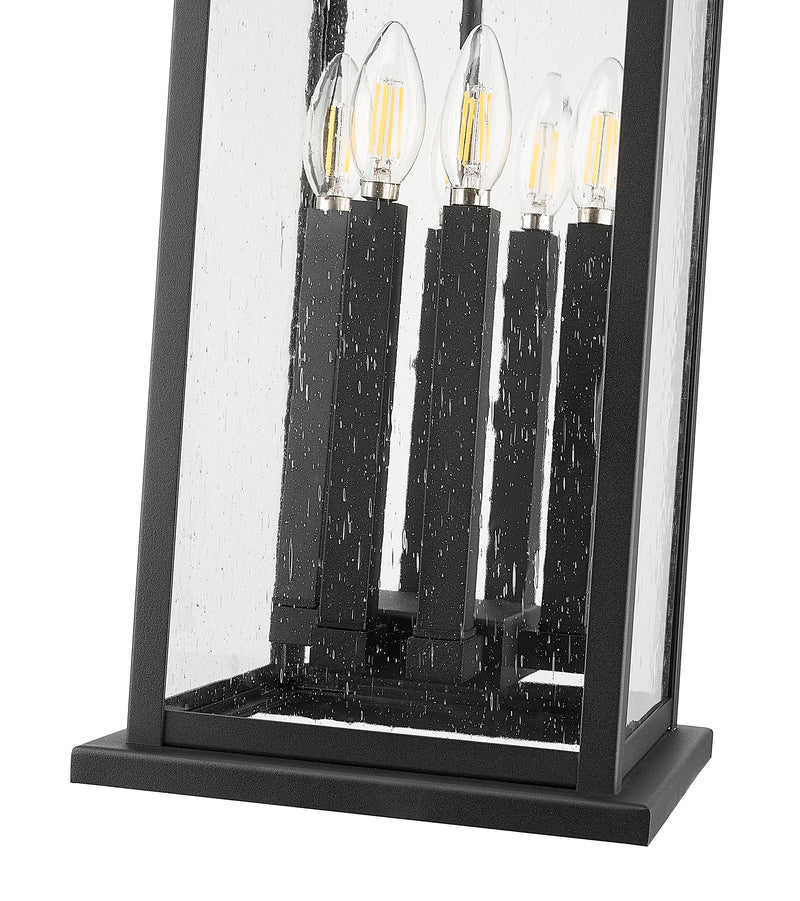 Tiberius 6 Light 12" Outdoor Chain Mount Ceiling Fixture in Black
