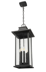 Tiberius 6 Light 12" Outdoor Chain Mount Ceiling Fixture in Black