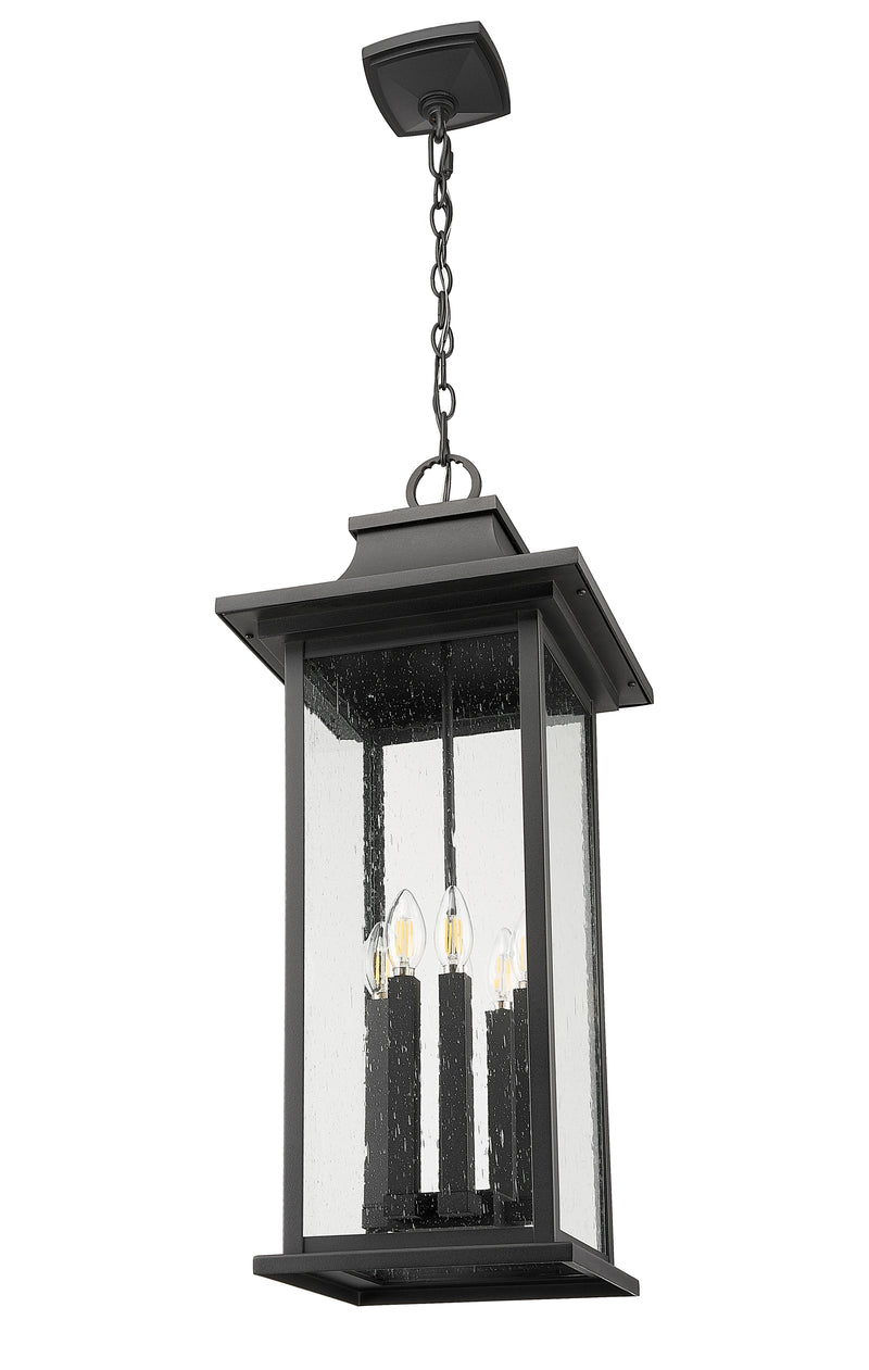 Tiberius 6 Light 12" Outdoor Chain Mount Ceiling Fixture in Black