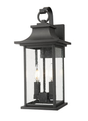 Tiberius 2 Light 7.75" Outdoor Wall Light in Black