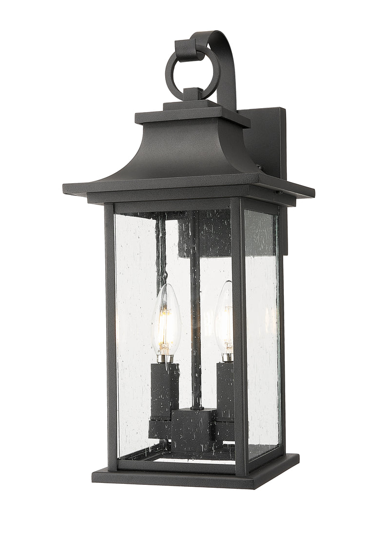 Tiberius 2 Light 7.75" Outdoor Wall Light in Black