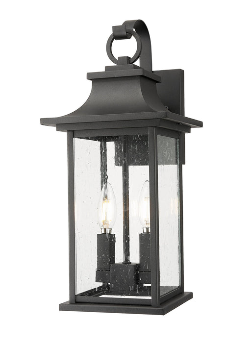 Tiberius 2 Light 7.75" Outdoor Wall Light in Black