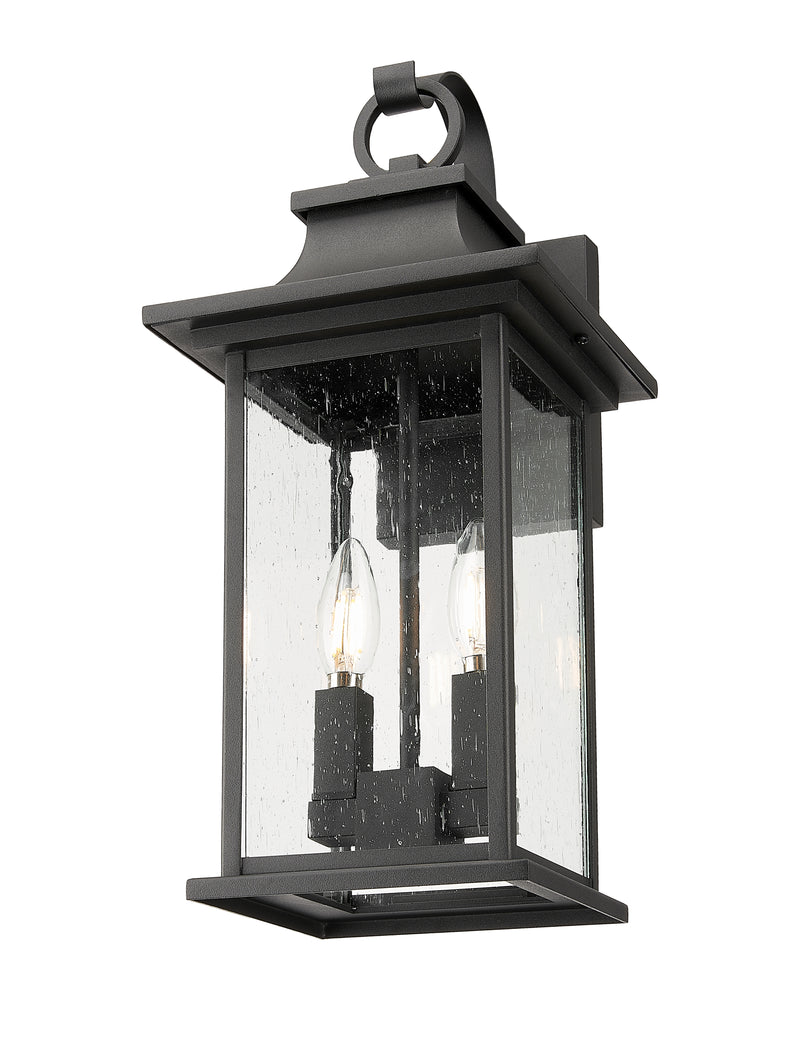 Tiberius 2 Light 7.75" Outdoor Wall Light in Black