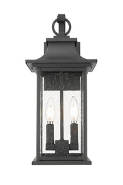 Tiberius 2 Light 7.75" Outdoor Wall Light in Black