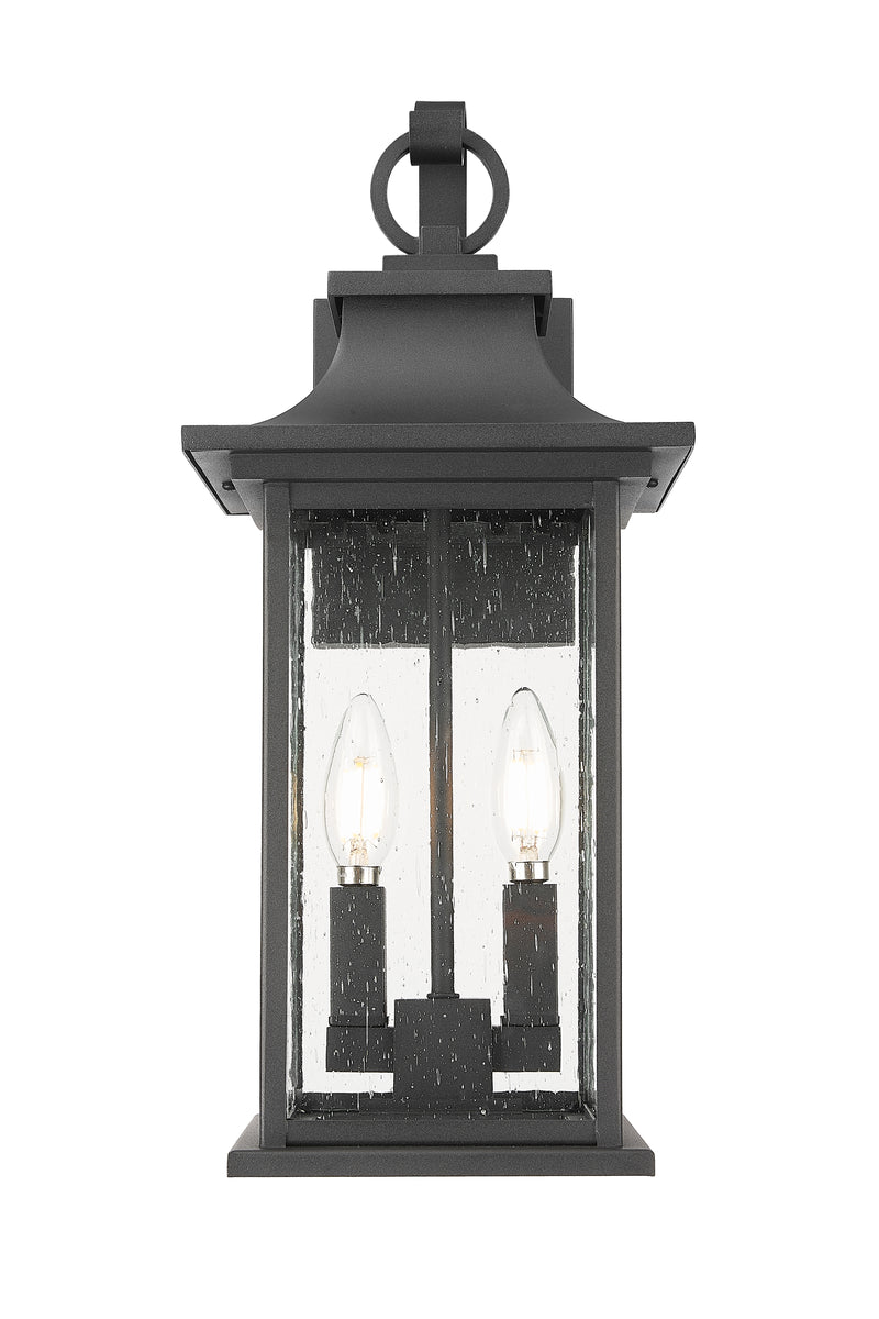 Tiberius 2 Light 7.75" Outdoor Wall Light in Black