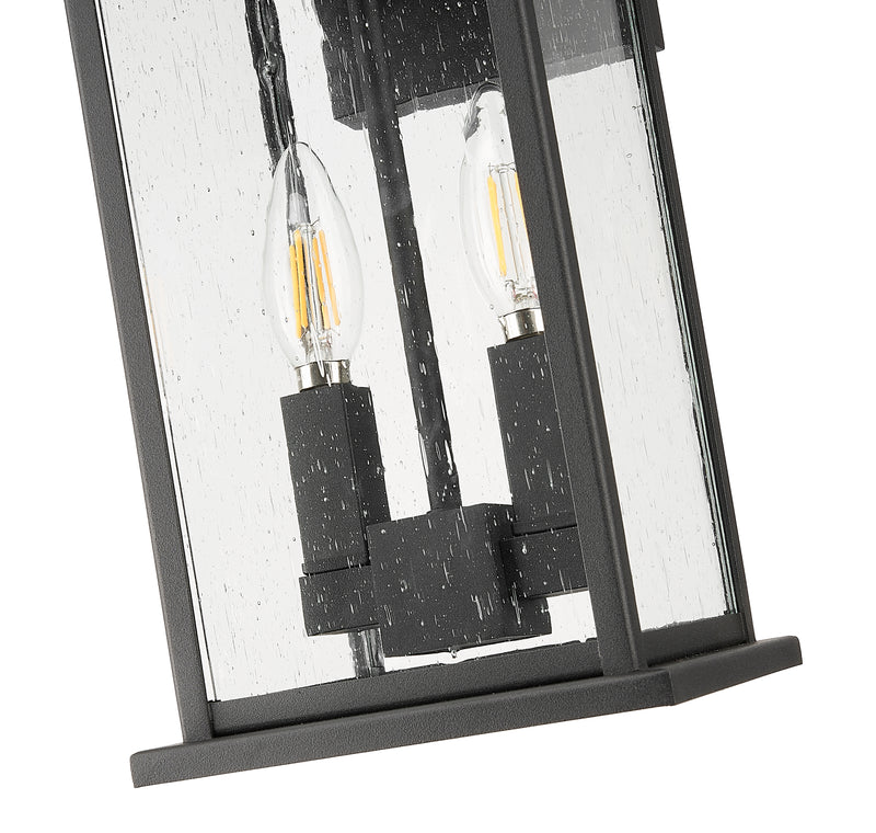 Tiberius 2 Light 7.75" Outdoor Wall Light in Black