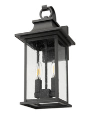 Tiberius 2 Light 7.75" Outdoor Wall Light in Black