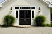 Tiberius 2 Light 7.75" Outdoor Wall Light in Black in a room setting