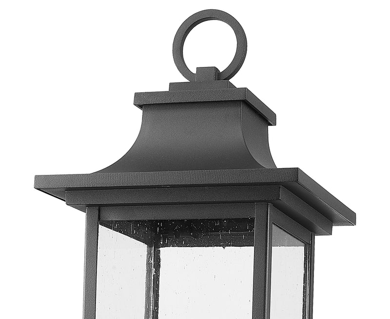 Tiberius 4 Light 9" Outdoor Post Mount Fixture in Black, Post Top Only, Round Fitter