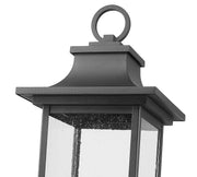 Tiberius 4 Light 9" Outdoor Post Mount Fixture in Black, Post Top Only, Square Fitter