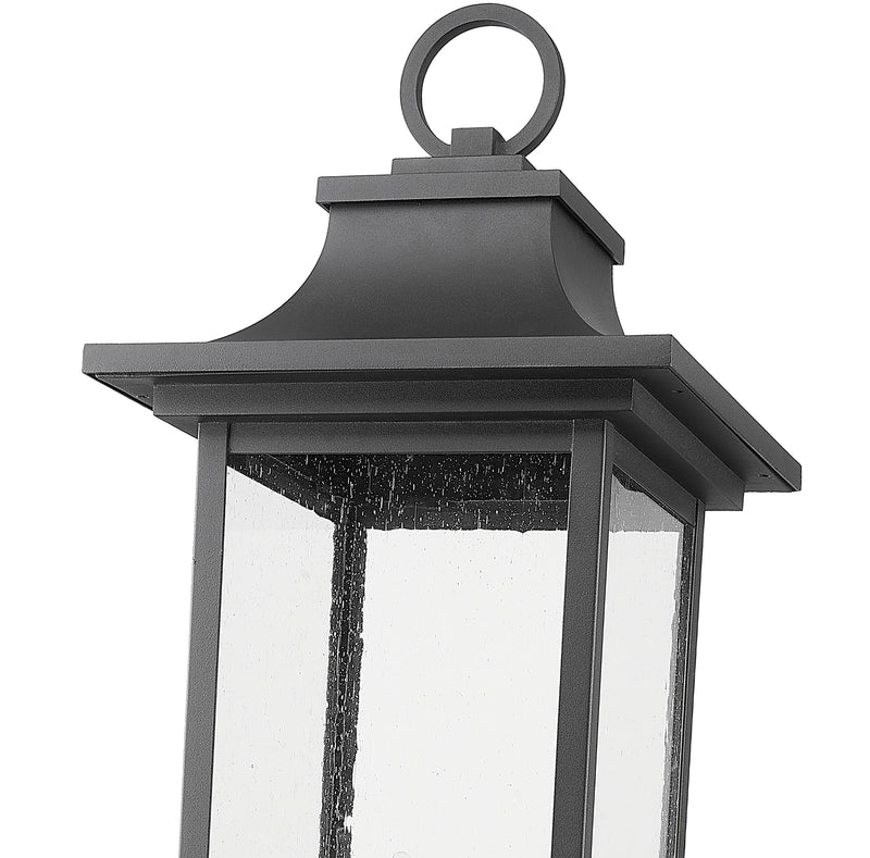 Tiberius 6 Light 12" Outdoor Post Mount Fixture in Black, Post Top Only, Round Fitter