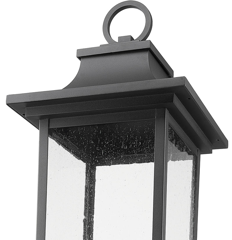 Tiberius 6 Light 12" Outdoor Post Mount Fixture in Black, Post Top Only, Square Fitter