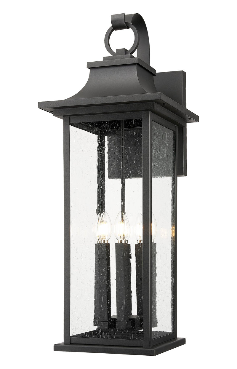 Tiberius 6 Light 12" Outdoor Wall Light in Black