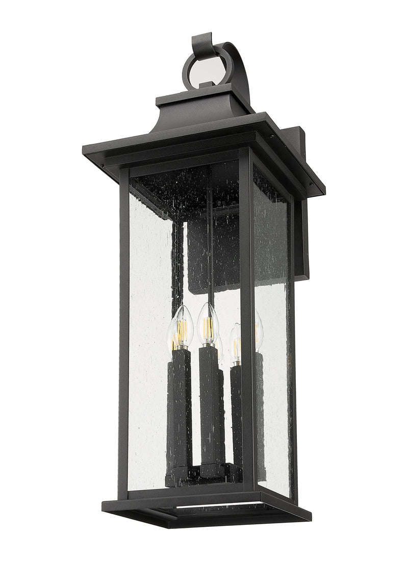 Tiberius 6 Light 12" Outdoor Wall Light in Black