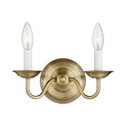Williamsburgh 2-Light 10" Wall Sconce in Antique Brass