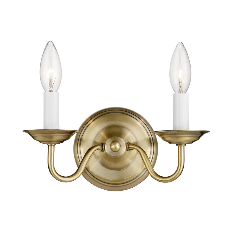 Williamsburgh 2-Light 10" Wall Sconce in Antique Brass