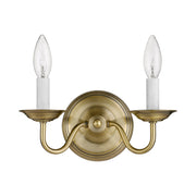 Williamsburgh 2-Light 10" Wall Sconce in Antique Brass