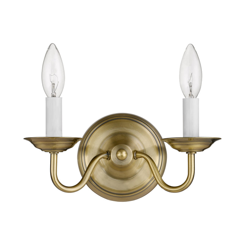 Williamsburgh 2-Light 10" Wall Sconce in Antique Brass