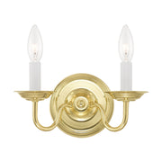 Williamsburgh 2-Light 10" Wall Sconce in Polished Brass
