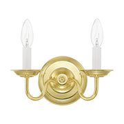 Williamsburgh 2-Light 10" Wall Sconce in Polished Brass