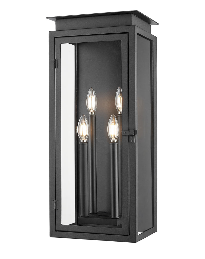 Nova 4 Light 10.5" Outdoor Wall Light in Black